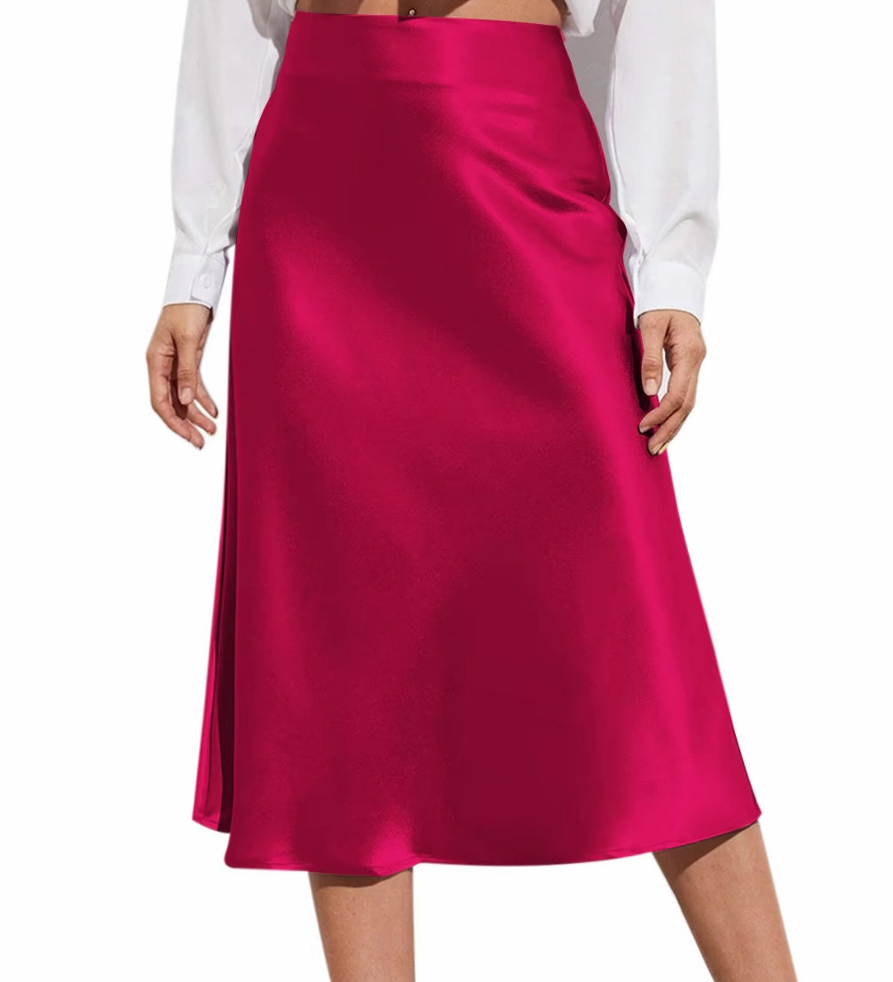 Sophie Satin Midi Skirt