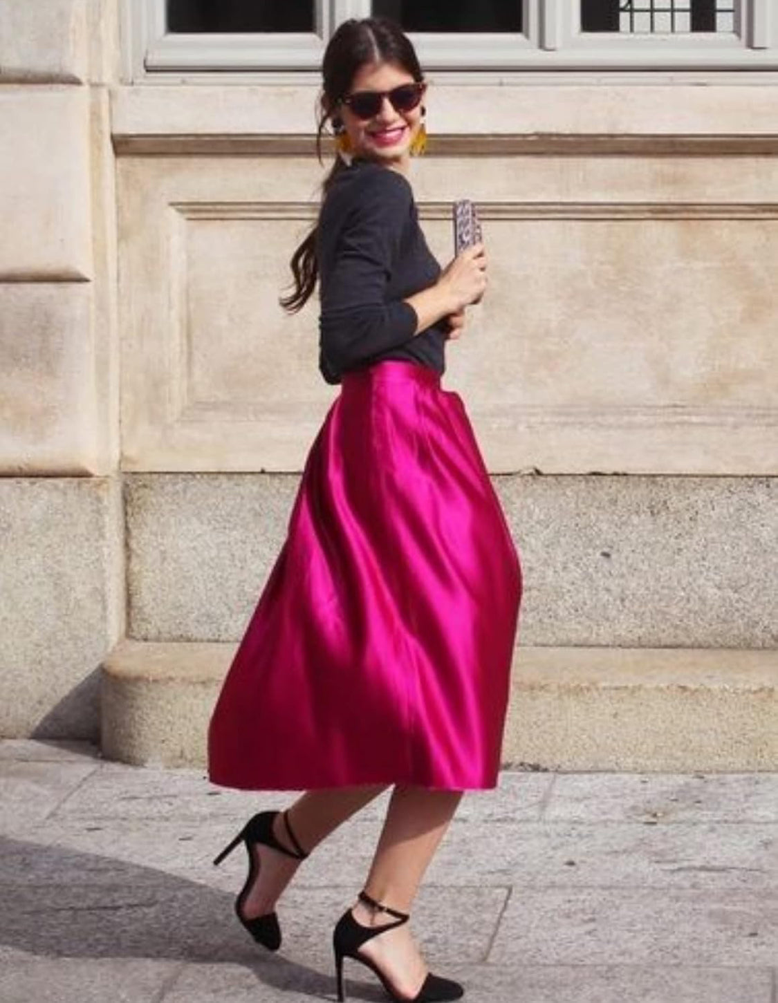 Sophie Satin Midi Skirt