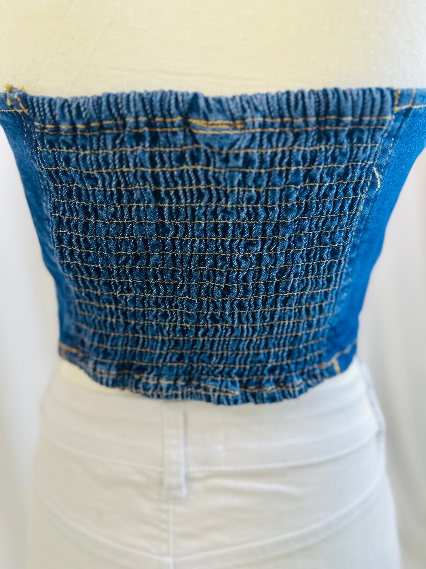 Denim Strapless Top