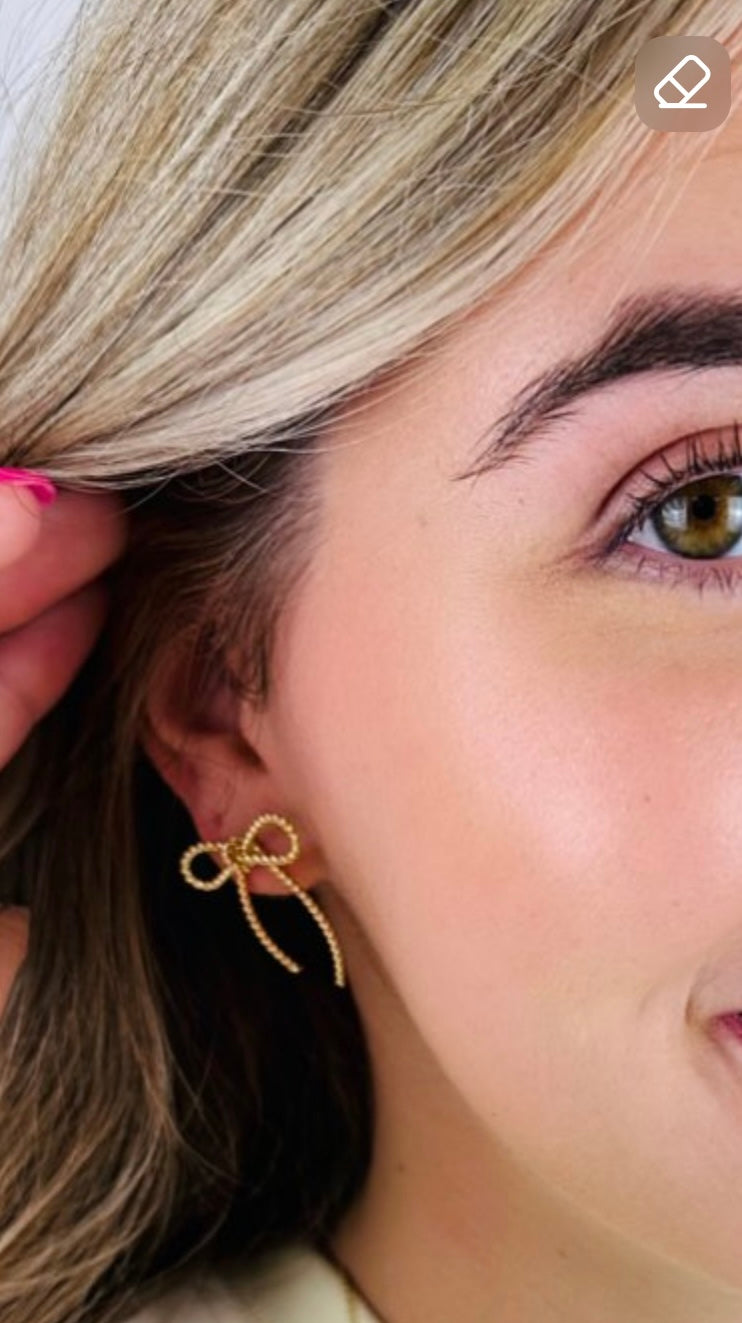 Tied in Grace Bow Earrings