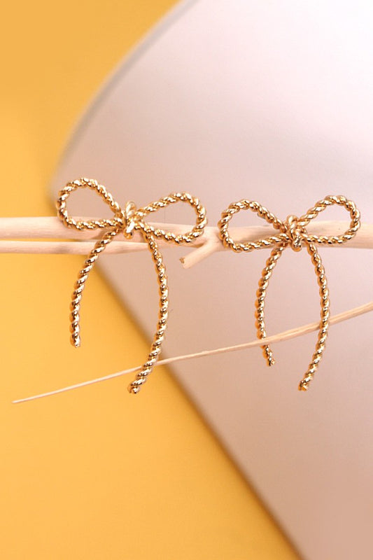 Tied in Grace Bow Earrings